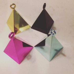 Pyramid balloon weights.