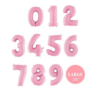 26 inch balloon numbers pastel pink - Confetti Balloons