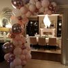 half balloon arch pink and rose gold