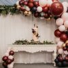 half balloon arch for weddings pink and
