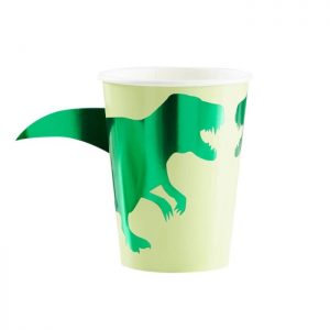 dinosaur cups with 3d tails close