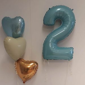 pastel blue balloon number 2