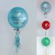light blue and silver orbz balloon