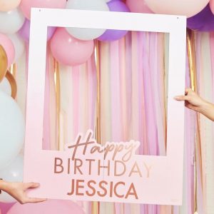 personalised happy birthday selfie photo booth frame