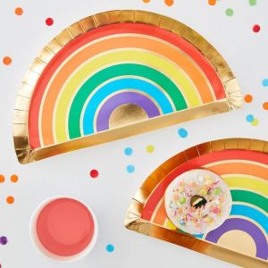 rainbow shaped paper plate