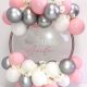 Pink, silver and white balloon hoop