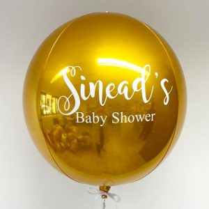 gold orb balloon personalised