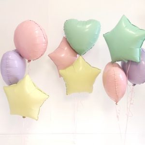 pastel balloon bunches