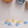 blue gold and white mini balloons