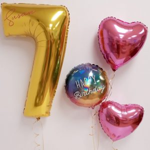 gold number balloons