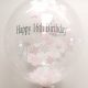 Personalised pink & white confetti bubble balloon