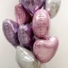 personalised balloon bunches pink,white