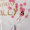 personalised bright pink & blue confetti bubble balloon moana