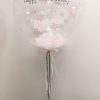 Personalised pink & white confetti bubble balloon full