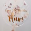 personalised rose gold & ivory confetti bubble balloon
