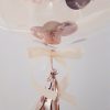 personalised rose gold & ivory confetti bubble balloon tassel tail