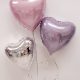 pink lilac and sliver balloon bunch of 3 balloons