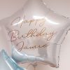 white personalised foil star balloon