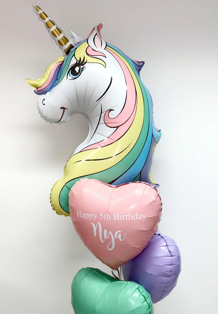 Pastel Unicorn Foil Balloon Bunch Confetti Balloons