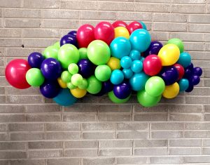 balloon garland tropical colours