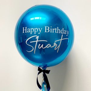 blue orb balloon personalised