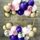 gold purple and pink balloon hoop
