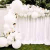 half balloon arch white with flowers