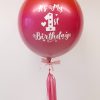 ombre orb balloon red & pink with matching tassel