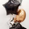 SILVER, BLACK AND GOLD BALLOON BUNCH