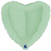 matte green heart foil balloon