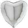 silver heart foil balloon