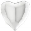 white heart foil balloon