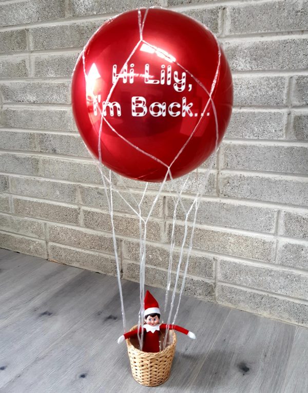 elf return hot air balloon personalised