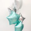 tiffany white and silver balloon bunch