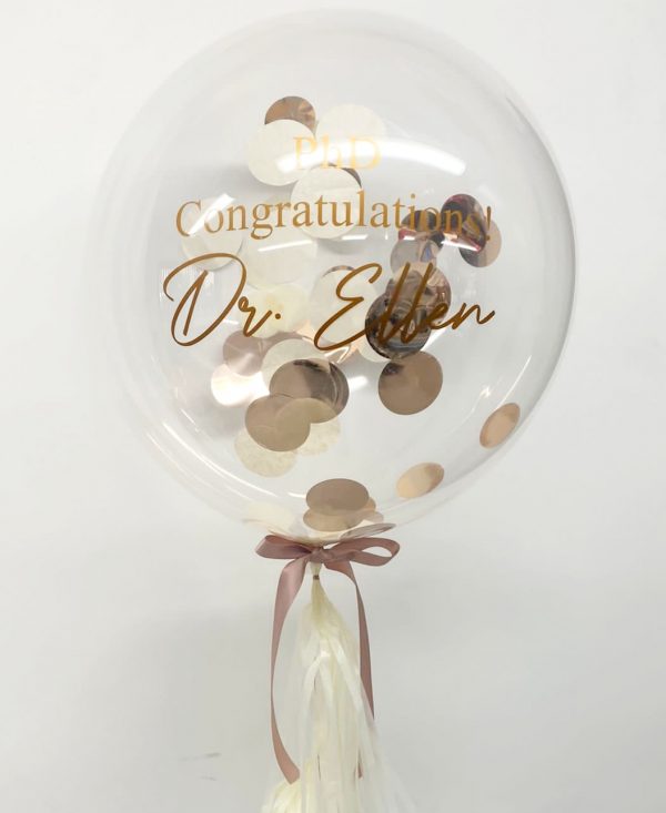 rose gold and ivory bubble balloon personalised