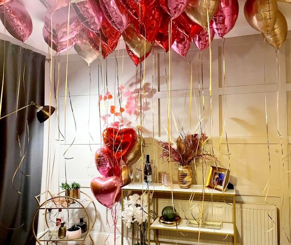 valentines balloon ceiling