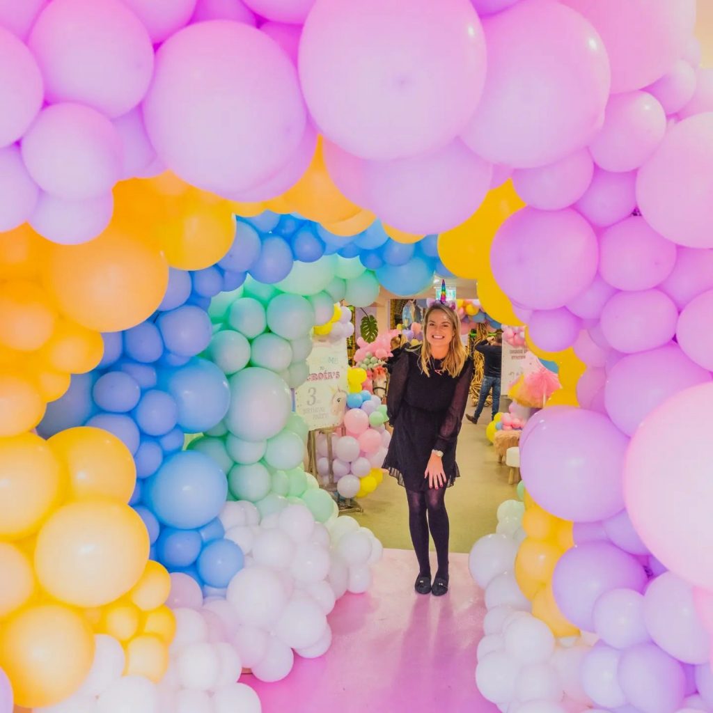 pastel balloon tunnel