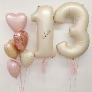 cream balloon numbers