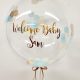 Personalised Rose Gold, Blue & Ivory Confetti Bubble Balloon