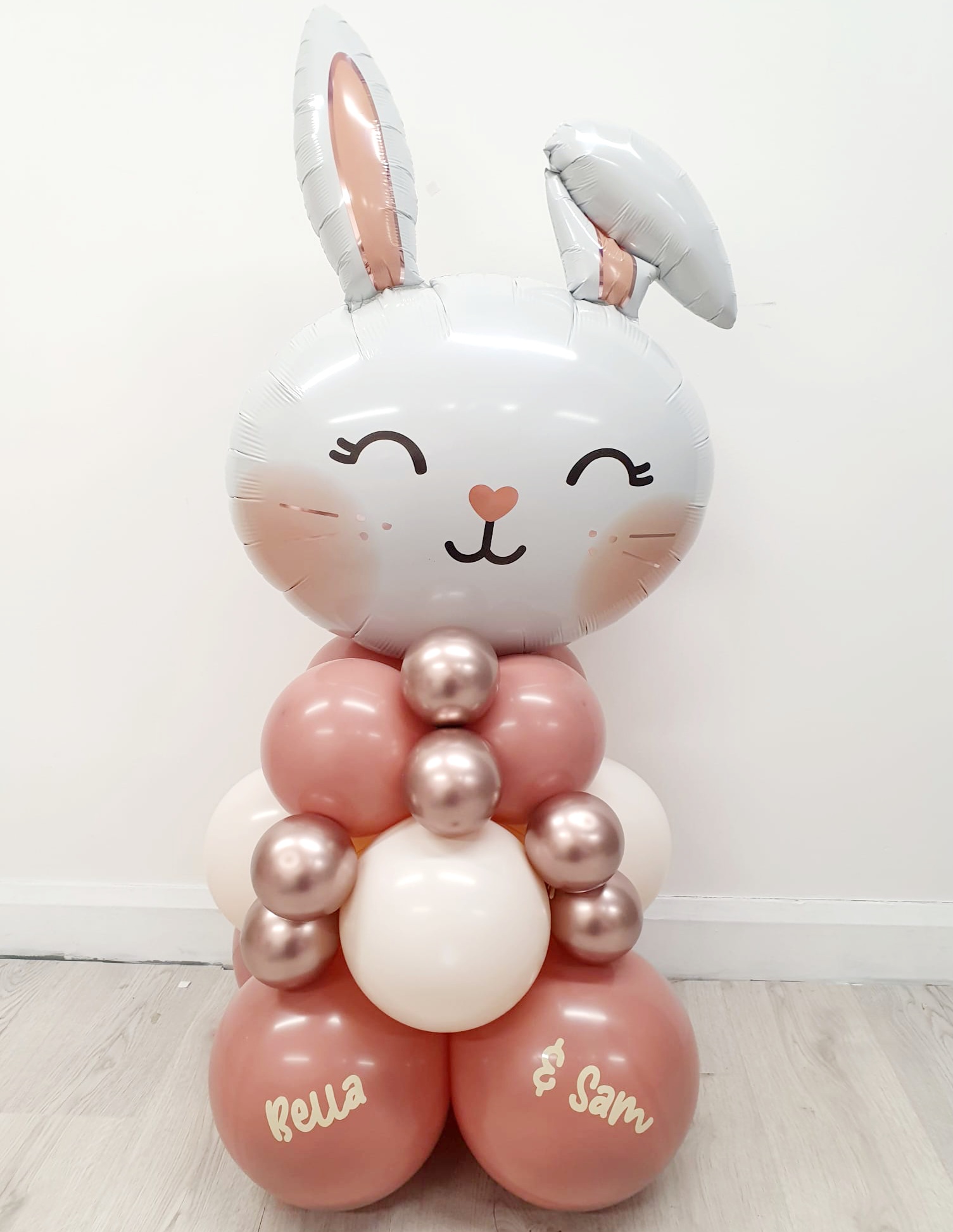 Floppy Eared Easter Bunny Balloon Stack