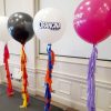 Giant Helium Filled Balloon With Tassel Tail black, white, pink