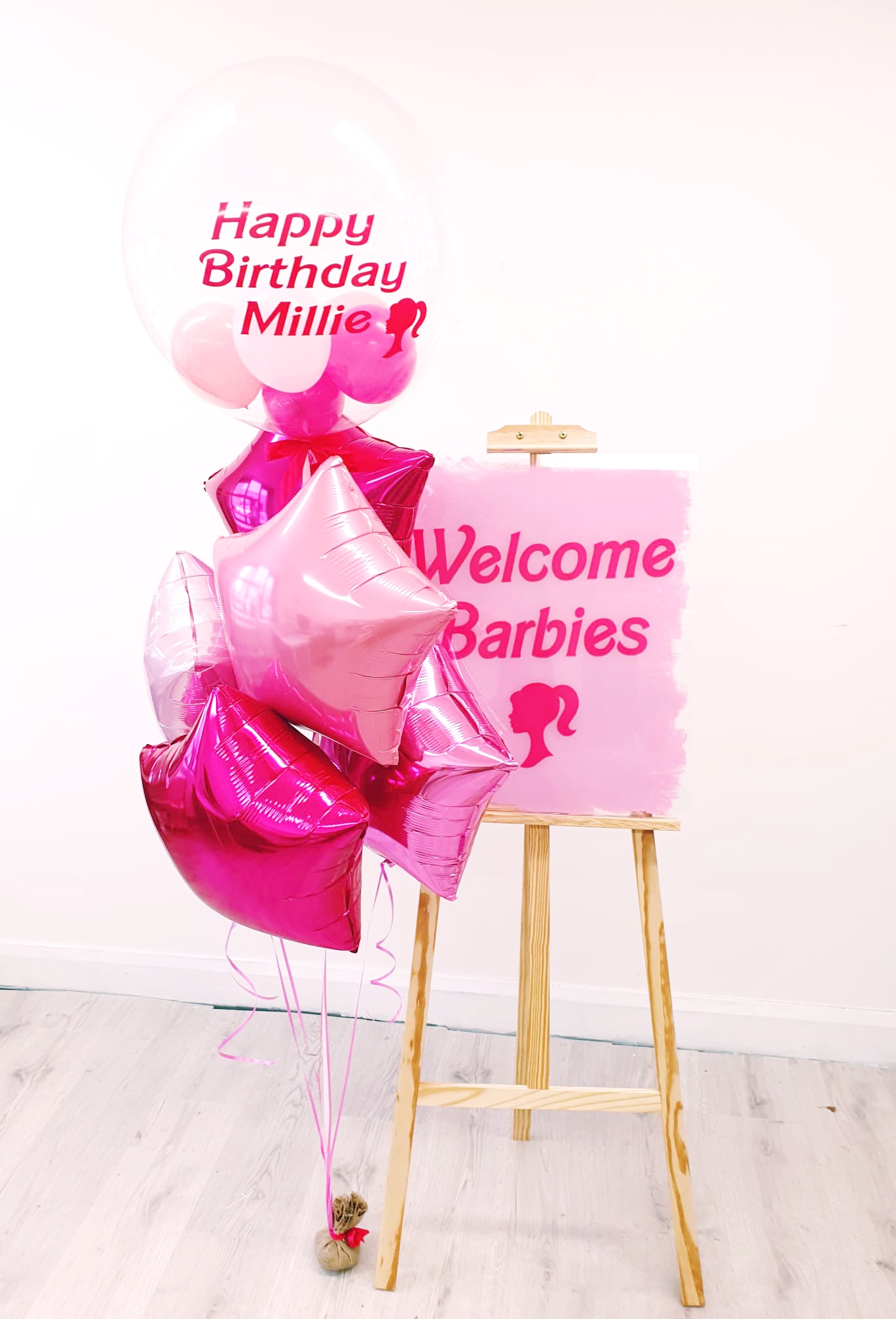 Barbie Inspired Sign & Easel Balloon Display