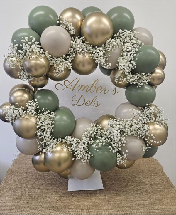 Eucalyptus, Gold & latte Balloon Hoop